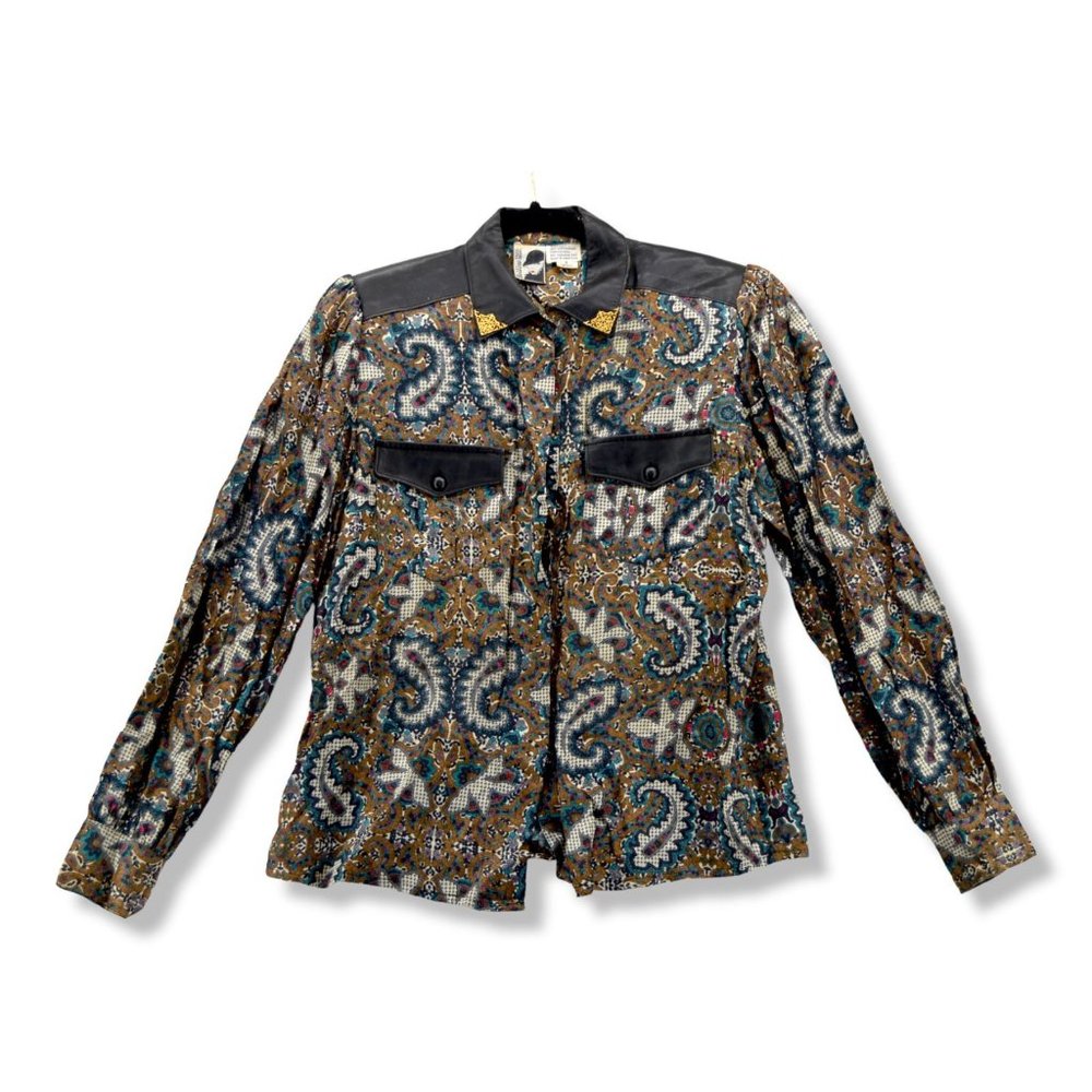 Vintage Bellino Paris Mode Jacket Long Sleeve Womens Size 8 100% Silk